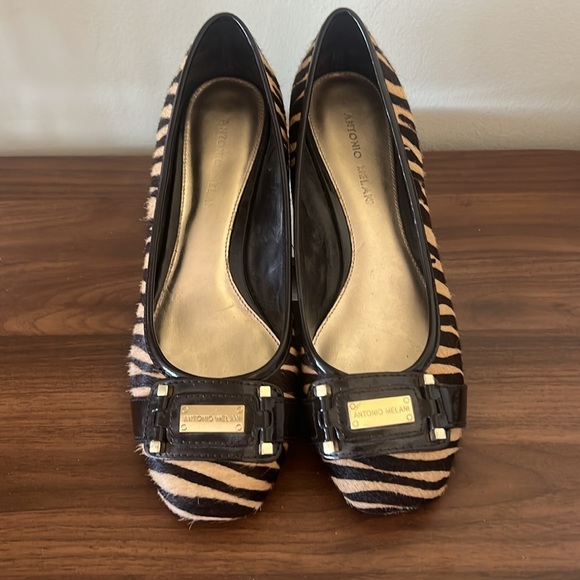 Antonio Melani Black and Cream Zebra Flats - Picture 5 of 7